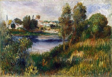 Lake Pond Waterfall Painting - landscape at vetheuil Pierre Auguste Renoir